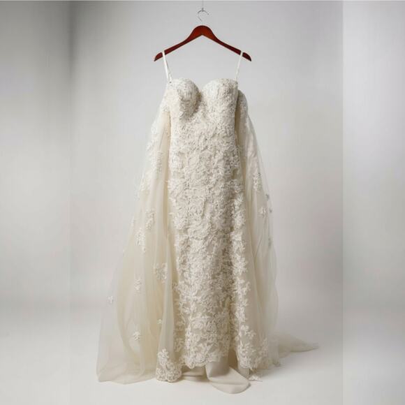 NWT Sophia Toli Wedding Dress Detachable Tulle Skirt Dream Dress Sz 6 Ivory - Picture 6 of 13